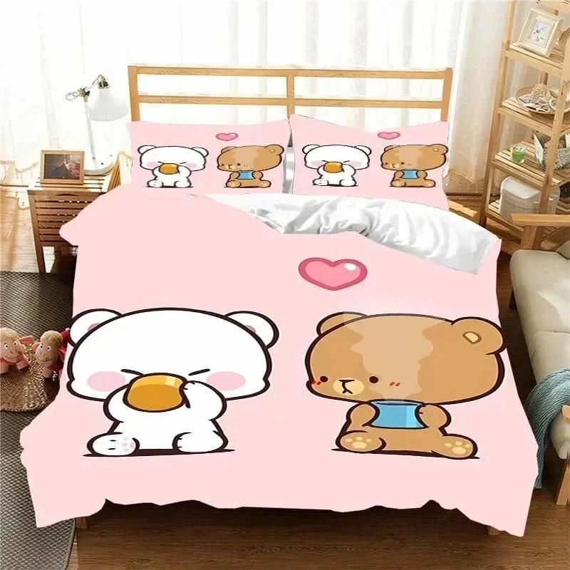 Kawaii Bubu und Dudu 3D-Druck Anime Bettwäsche Set Bettbezug Steppdecke Bett Einzel Twin Full King Queen Größe Bettwäsche Set Kinder