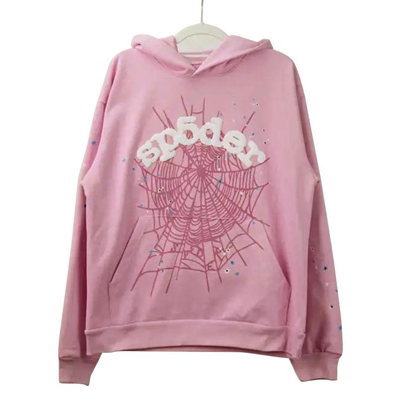 Nuovo brand trendy europeo e americano Sp5der felpa con cappuccio felpa tuta stampa ragnatela hip-hop uomo