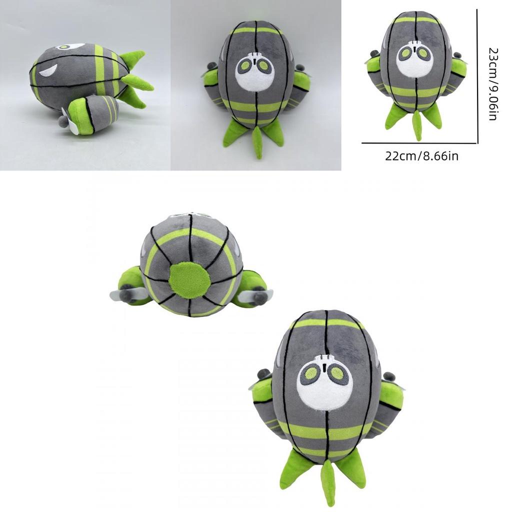 Zomg Jumbo Plüschtier Weich und gefüllt Faserkotton Grün und Grau 23*22cm