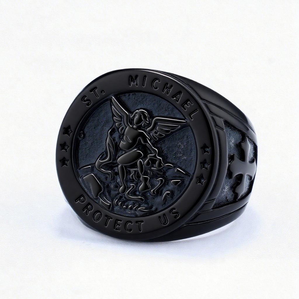 New Personality Angel Seal Ring 316L Stainless Steel Men'S Ring