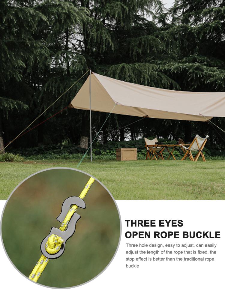 10pcs S-Type Outdoor Camping Rope Paracord Cord Adjust Fixed Buckle Travel Kit
