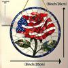 American Flag Rose Theme Sun Catcher Acrylic Hang Sign, Nurseries, Vintage Home Decor Wall for Bar Kitchen, Restaurant Shop Wall Decor, Garden Decorat