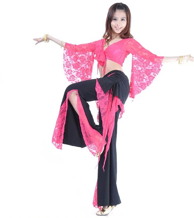 Belly Dance Performance Set Lace Pants Lace Top Oriental Dance Ethnic Dance Belly Dance Performance Set