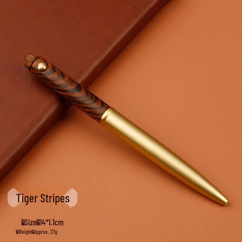 Messing & Sandelholz Signature Kugelschreiber - Retro Schwarz, Ideal für Unterschriften im Geschäft & als Geschenk