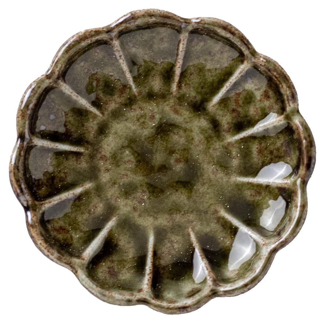 

Minoru Pottery Toiro 90-piece Flower Small Plate, Oribe