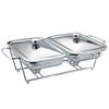 Household Rectangular Hot Pot Stove Restaurant Glass Buffet Stove Single Two Three Grid Food Heating Containers