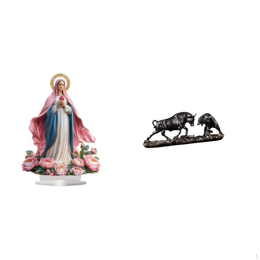 Nativity Scene Sculpture Resin Ornament Tabletop Statue Acrylic Standing Figurine Modern Posture