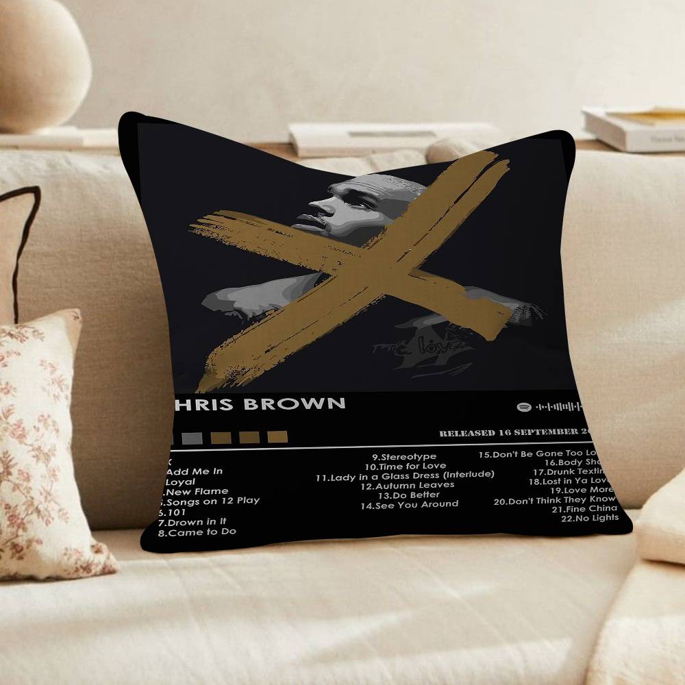 Chris Brown Rapper Breezy Vintage Pillow Anime Pillow Sofa Bed Head Pillow Cover Cushion Cover Fashion