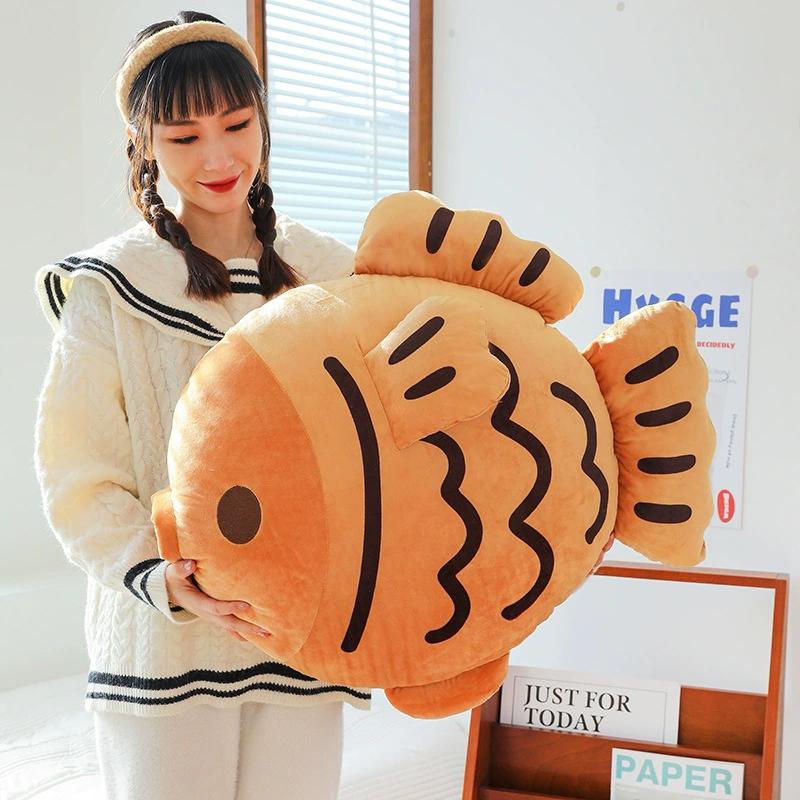 35 cm Giappone Taiyaki Pesce Pagro Marrone Peluche Cuscino Peluche Animale Acquatico Imbottito Cuscino Decorativo per Divano Sedia Regalo