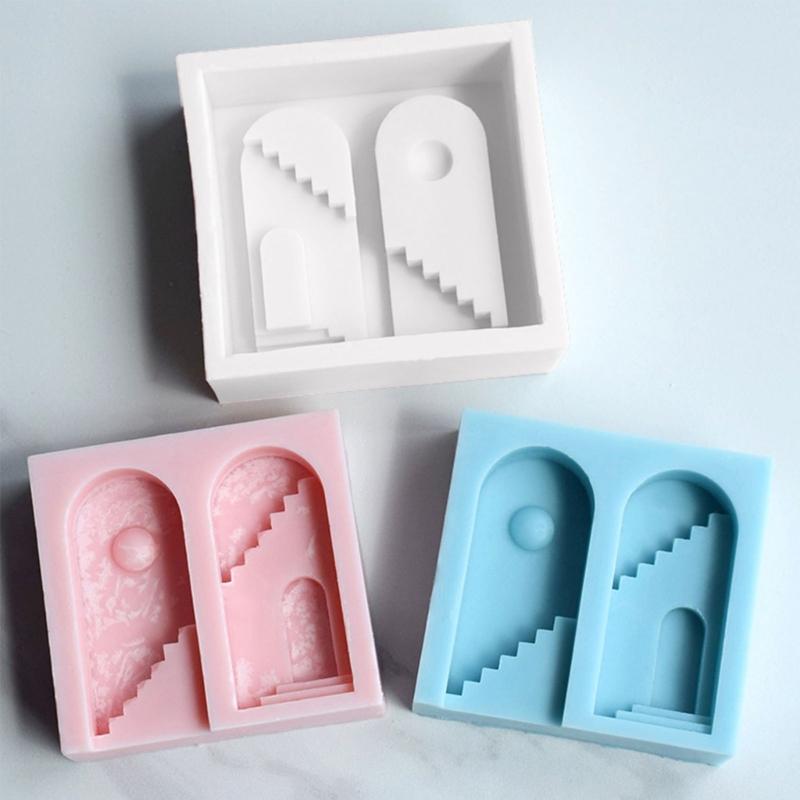 Geometric Soap Molds Scented Candle Mold Arch Ladder Shape Silicone Craft Moulds Silicone Material for Hand-Making Lover