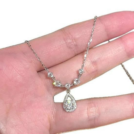 Mermaid's Tear S999 Sterling Silver Necklace for Women: Elegant Clavicle Chain, Perfect Birthday Gift for Her