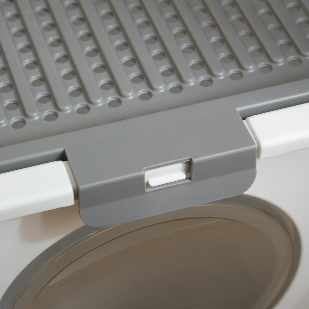 Cat Litter Box, 2-Way Cat Litter Box, incl. Litter Scoop, White + Grey