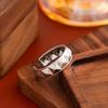 Vintage Geometric Stainless Steel Open Ring: Colorfast Titanium Steel Index Finger Ring for Women