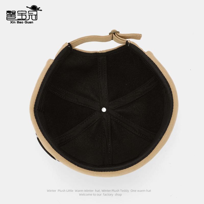 Retro Melon Fur Hat Yuppie Personalized Landlord Hat Embroidered Letters Neutral Couple Autumn and Winter Warm Hat
