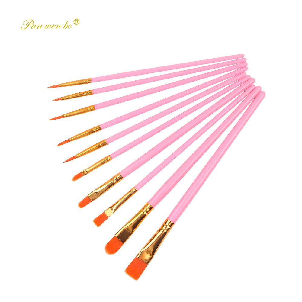 

Набір з 10 пензлів з нейлонового ворсу для DIY мистецтва та живопису 10-piece set