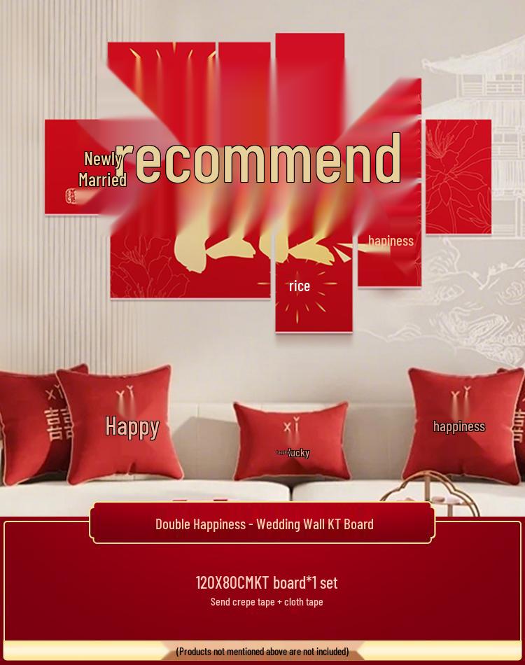 Doppelglück Hochzeitszimmer Dekorationsset für Sofa-Hintergrundwand