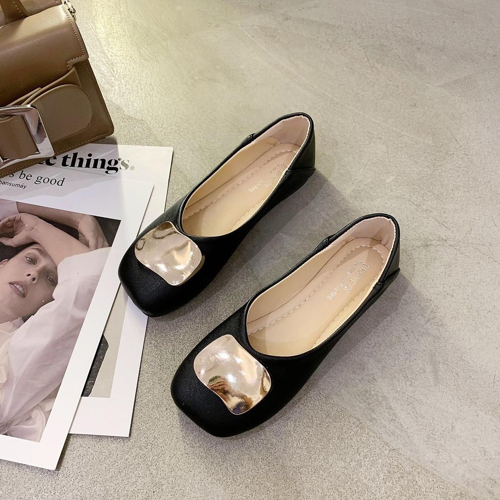 22 Spring and Summer Temperament Rhinestone Decorative Flat Casual Shoes Trendy Shallow Single Shoes Comfortable Mother Shoes