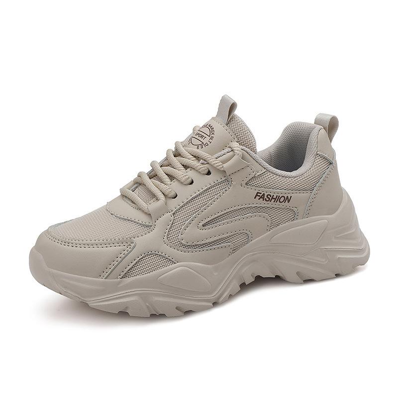 

New women s fashion dad shoes trendy mesh breathable sports shoes casual shock absorbing travel shoes outdoor walking women 42 хаки