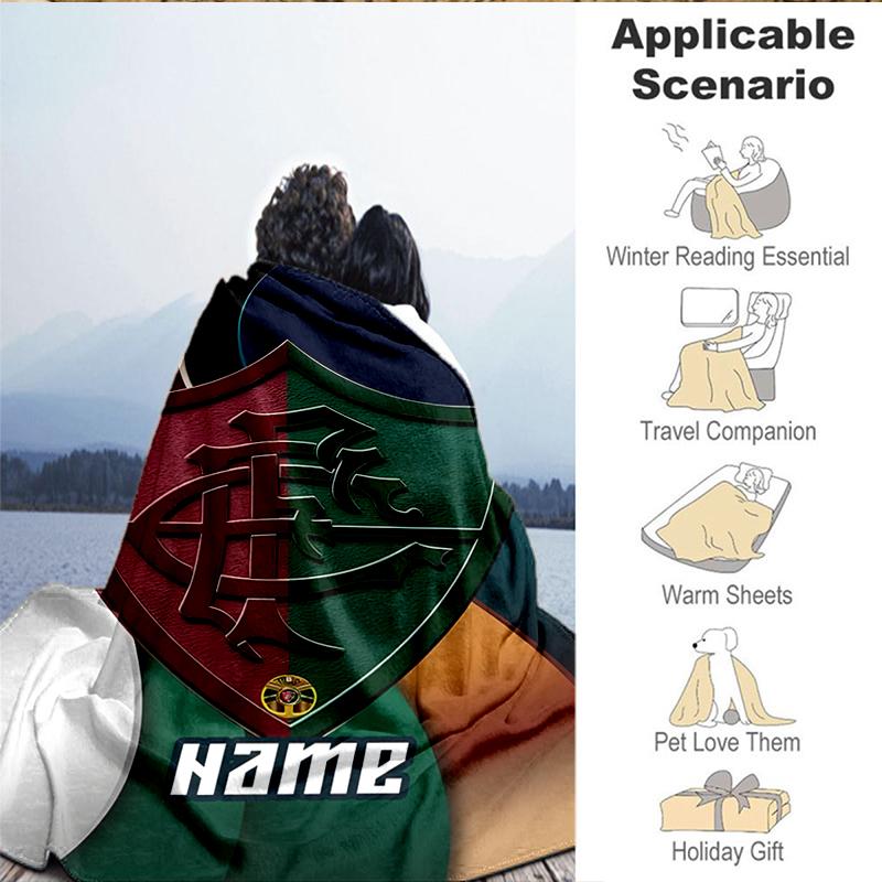 Custom Name Flamengo Crest Artwork Blanket Lightweight Ideal Bedding Blanket Perfect for Travel, Camping, Living Rooms, Sofas, Christmas gift