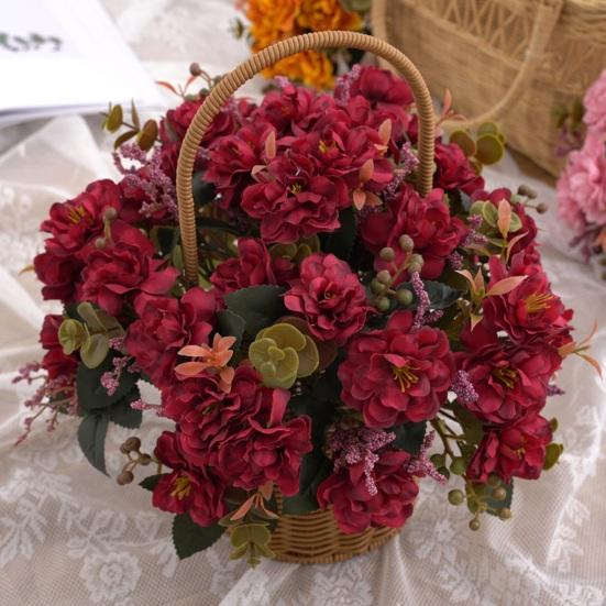 Artificial Flower Non-Fading No Watering Full of Vitality Decorate 5 Branches Exuberant