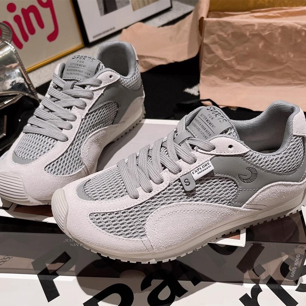 Korean version ins super fire thin lace-up German training shoes flat-bottomed versatile casual shoes board shoes sports red ultra-light women's shoes