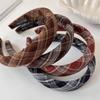 Autumn Winter Retro Preppy Plaid Contrasting Headband Womans Temperament Hair Hoop Hair Band Female Party Hair Accessories