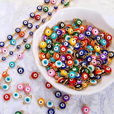 10Pcs Metal Enamel Eye Charms Pendant For Earring Bracelet DIY Jewelry Making Accessories