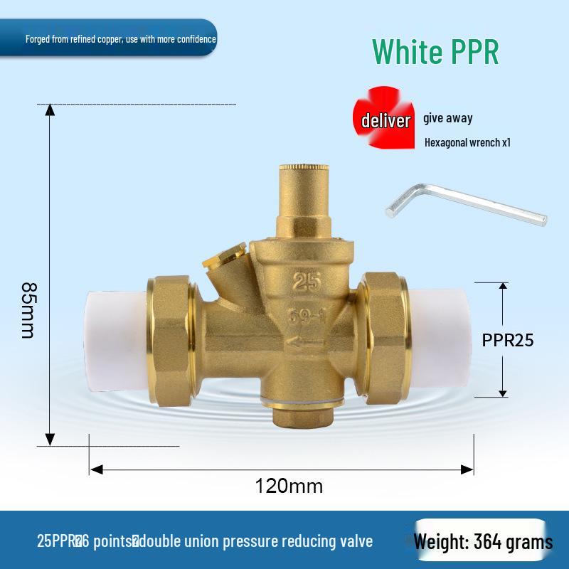 Water Pipe Pressure Reducing Valve for Home Heaters - PPR20/25/32, 4-Point PE Fitting