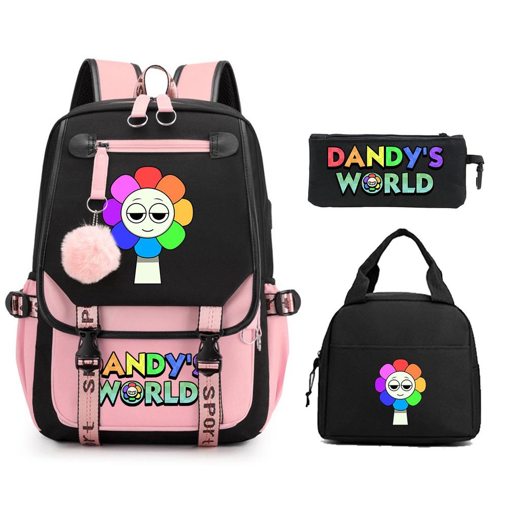 Dandy's World Print Fashion Backpack Set Cross-border Trend Campus Male and Female Versatile Student Bag