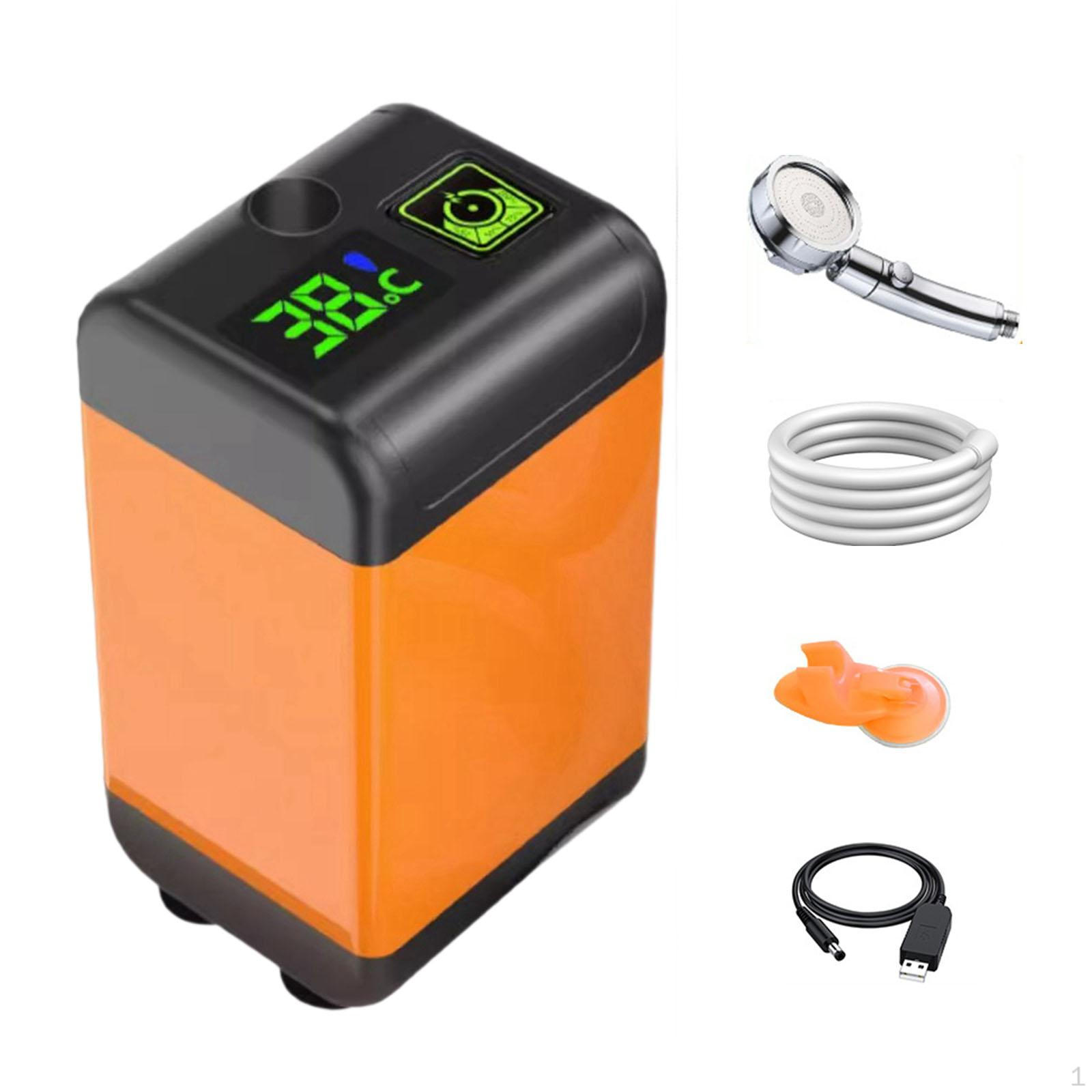 Портативный душ для кемпинга, регулируемый, эффективный и мощный, со шлангом, для кемпинга на открытом воздухе 6000mAh