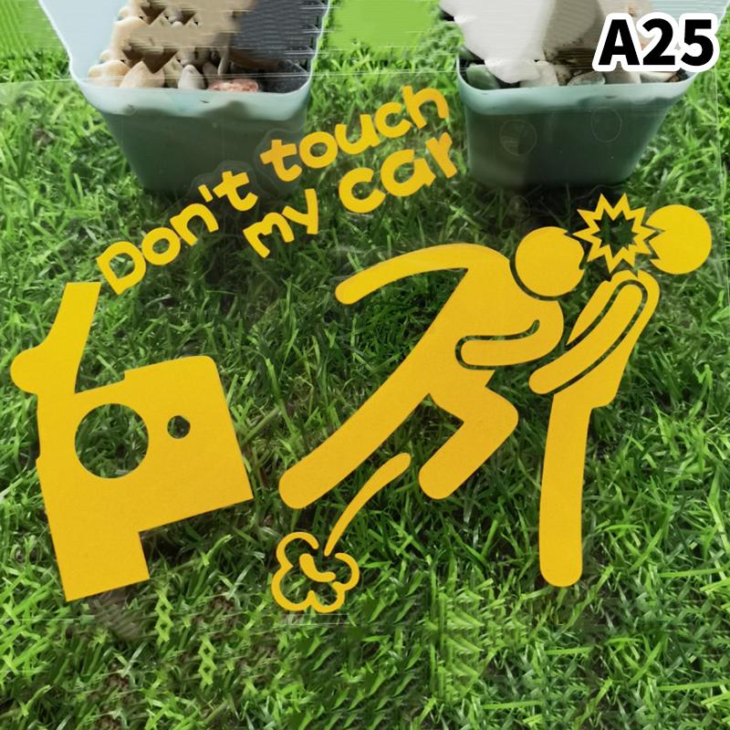 1pc Car Sticker Don't Touch My Car Creative Funny Reflective Car Decoration Stickers Car Window Accessories Car Body Decal