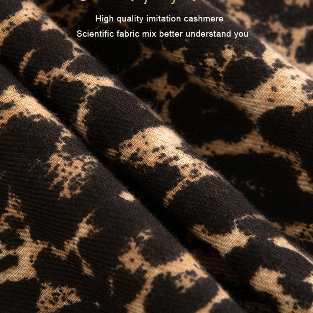 Leopard Print Winter Neck Scarf Faux Cashmere Shawl Wrap New Women Scarf