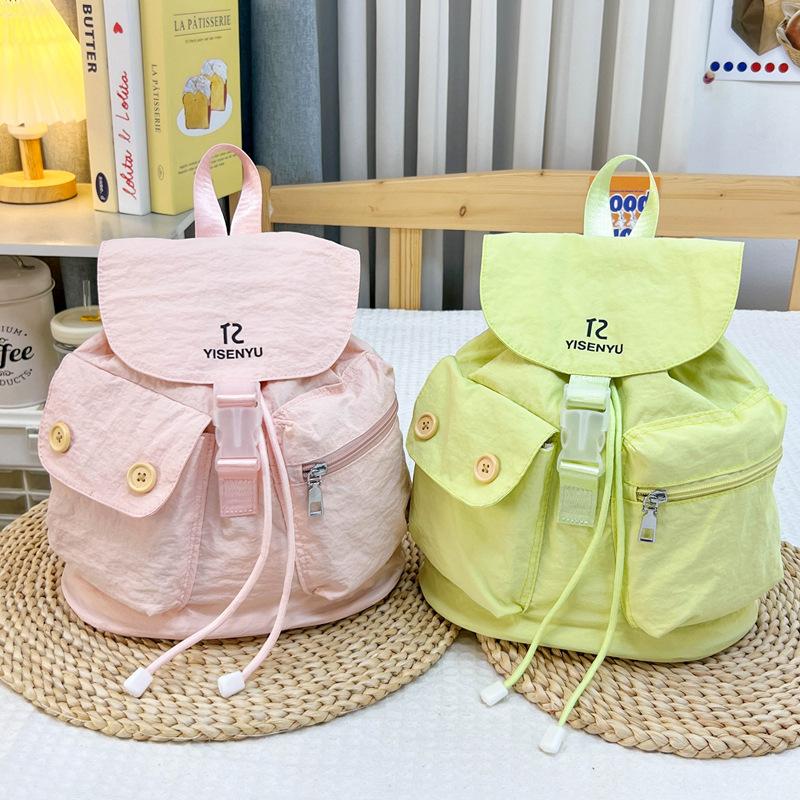 2025 new Korean niche design multi-pocket nylon bundle backpack bag female versatile student backpack