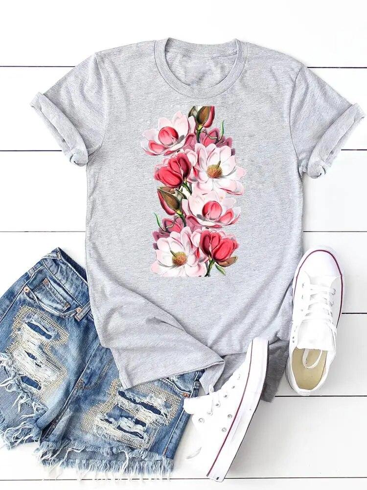 Print T-shirts Clothing Women 90s Sweet Lovely Cactus Trend T Clothes Short Sleeve Ladies Casual Fashion Female Graphic Tee