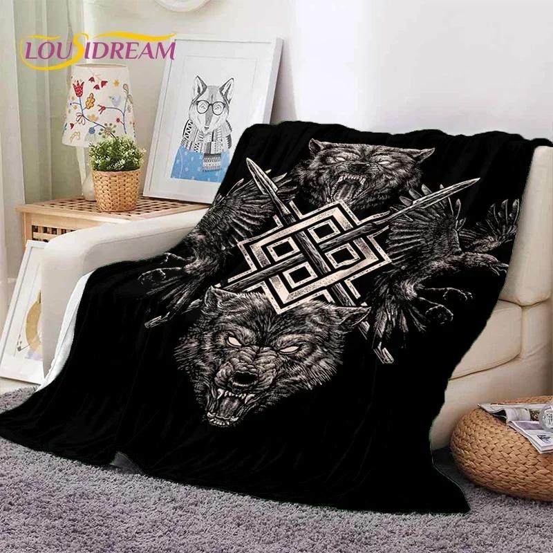 Nordic Viking Odin Valhalla Valknut Soft Flannel Blanket for Beds Bedroom Sofa Picnic,Throw Blanket for Outdoor Leisure Nap Gift