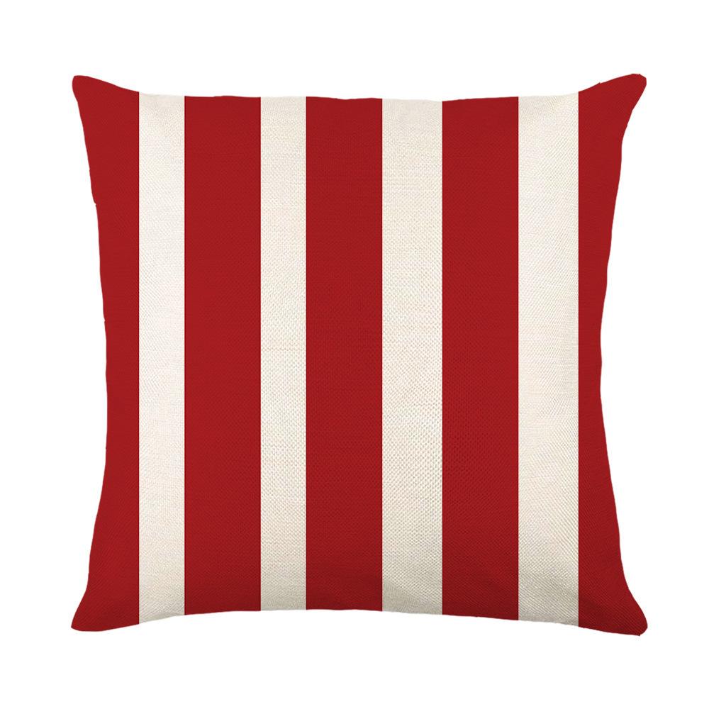 Striped Christmas Series Printed Cushion Cover Home Living Room Cushion Cover Letter Christmas Tree Cushion Backrest