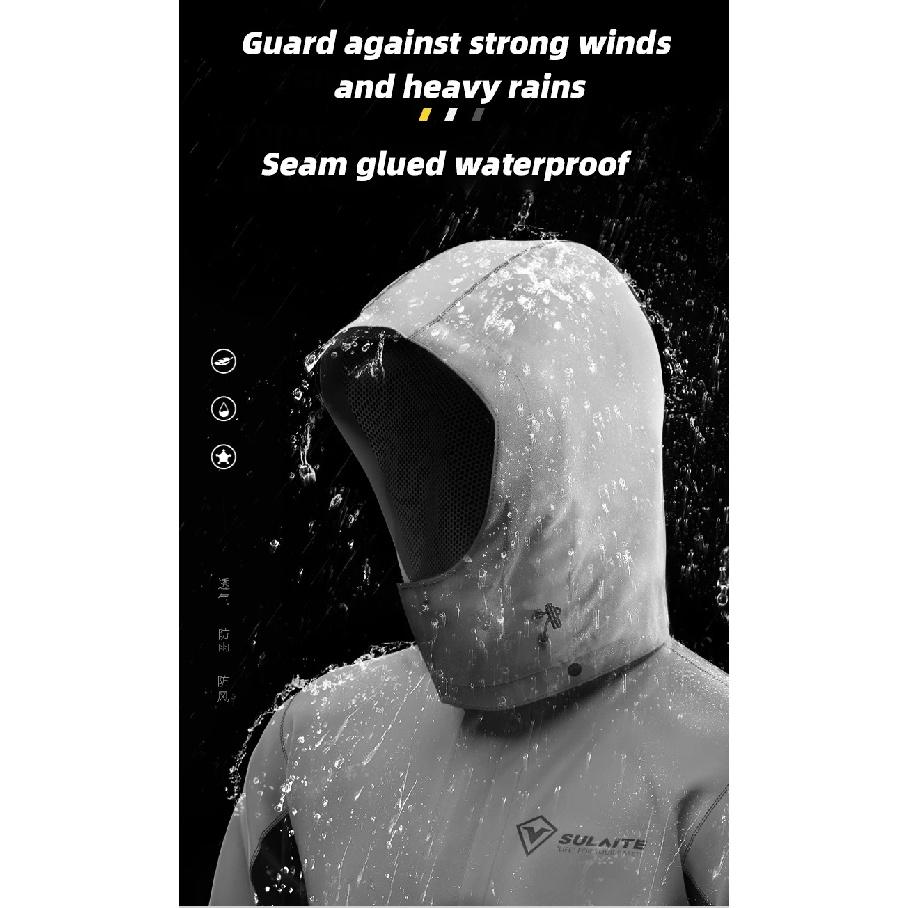 SULAITE Rain Suit Motorcycle Rain Gear Suit for Men & Women Jackets & Pants Reflective Waterproof Breathable Rainsuit
