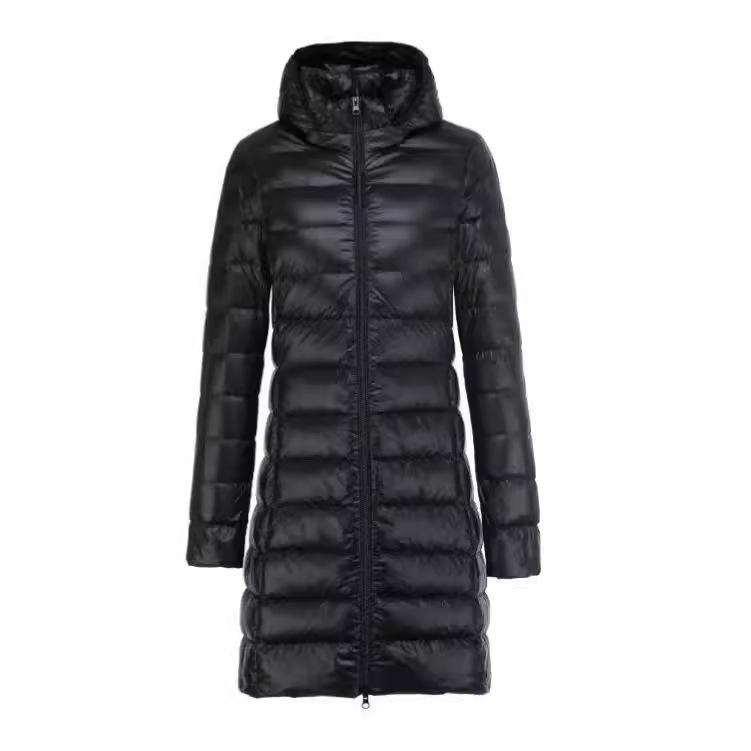Autumn and Winter New Light Down Jacket Women's Medium and Long Light Jacket Removal Cap