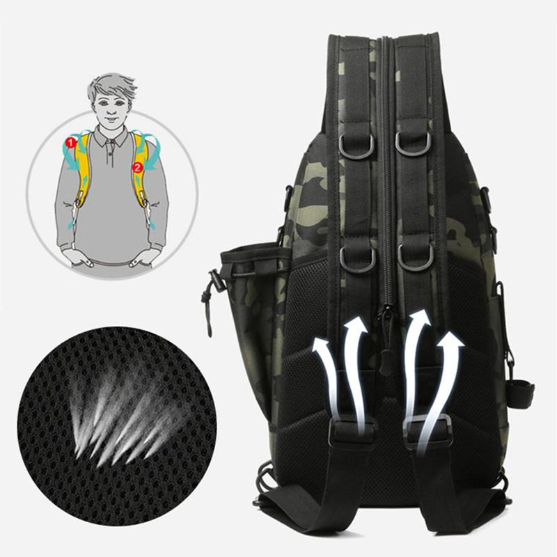 Fishing Lure Backpack Men Gear Box Storage Lure Chest Bag Multifunction Tactical Outdoor Travel Camping Sling Fish Tackle Bags