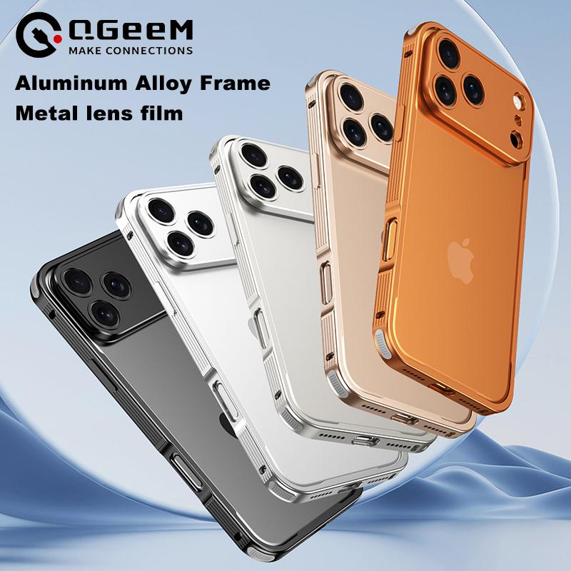 Aviation Aluminum Alloy Frame Bumper Phone Case For iPhone 17 16 15 14 13 Pro Max Plus Metal Lens Protection Shockproof Cover