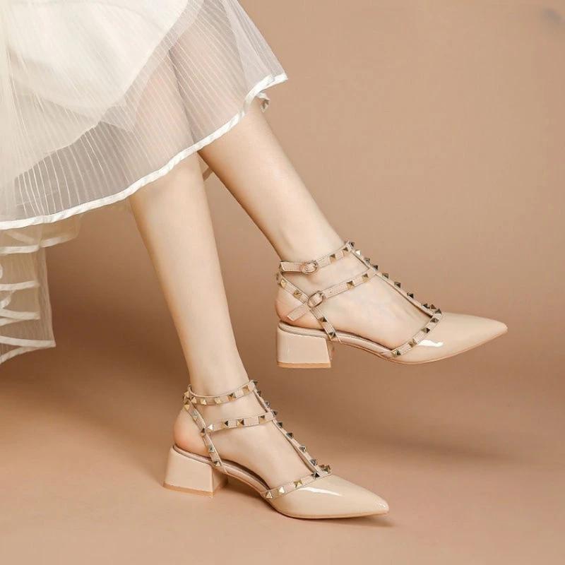 Fashion Comemore Women High Heels Sandals  New Summer Fashion Office High Heels Shoes High Quality Luxury Designer Wedding Sandals Women