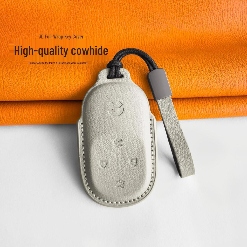 Premium Ceramic Key Shell for 2026 NIO ES8 ET9 - Genuine Leather Cover & Buckle for Men & Women