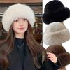 New Fluffy Fur Winter Hat Solid Color Bucket Hat Cold Windproof Thicken Berets for Women Girls
