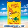 Beach Towel Custom Name Text, Quick Dry Large Towel For Beach HomePippi Longstocking