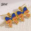 American Holiday Jewelry 250th Anniversary Set USA Flag Pattern Bowknot