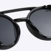 Leather Side Retro Round Glasses Anti Wind Vintage Goggles Classic Steampunk Sunglasses  Outdoors