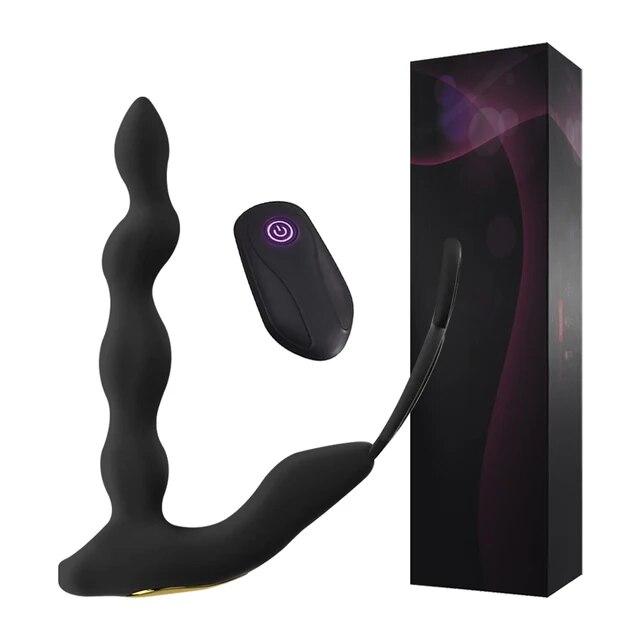 Männlicher Prostatamassage-Stimulator, Analvibrator, drahtlose Steuerung, Verzögerung der Ejakulation, Penisring, Analplug, Hintern, Sexspielzeug für Männer