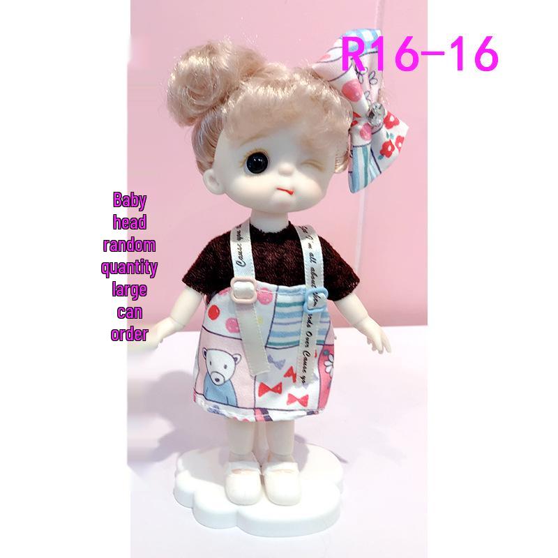 16cm 8-Point BJD Princess Doll with Denim Wedding Dress & Accessories - 6" Dress-Up OB11 Clothes, Tops, and Shorts