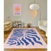 Blue Pink Matisse Leaf Carpet Funky Retro Danish Pastel Decor Rug Bedroom Living Room Rug Modern Y2K Rug Plush Trendy Accent Rug