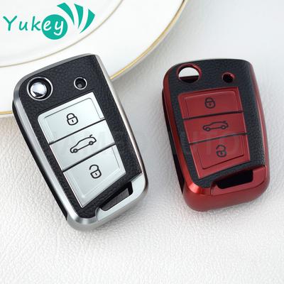 TPU lederen autosleutel case cover bescherming op afstand voor VW Volkswagen Golf 7 MK7 Tiguan MK2 SEAT Ateca Leon FR 2 Ibiza Skoda Octavia A7